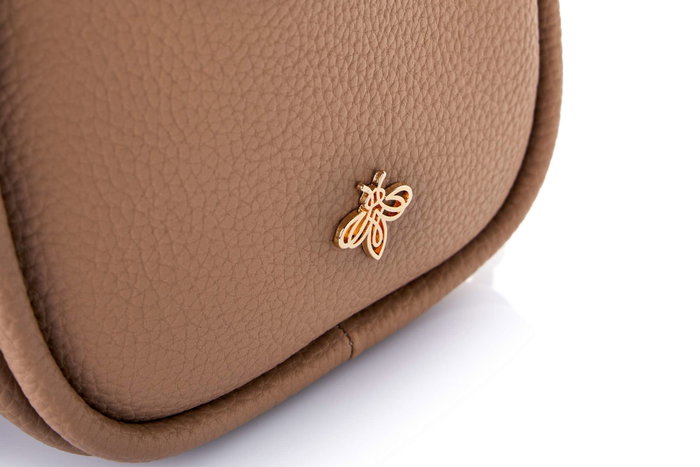 Lucky Bees Bolsa de Hombro Visón, Cuero de Polivinilo, Bolso Elegante para Mujer, 28x9x21 cm